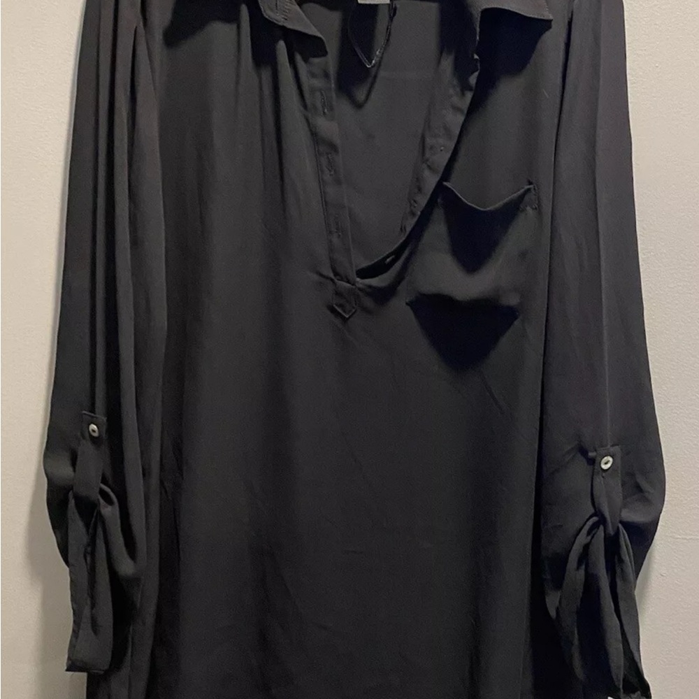 Super Trendy Black 3/4 Sleeve Top